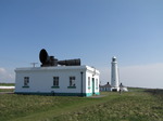SX05171 Fog horns and Nash Point lighthouse.jpg